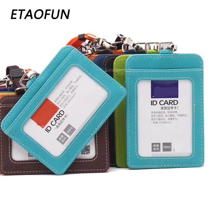 

Etaofun Quality Work Card Badge Id Holder Case for Staff Work Business Card Holder Cover for Men Women Lanyards IDs badge Cover