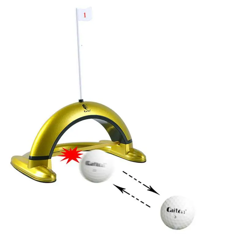 

New Golf Putter Trainer Zinc Alloy Gold Silver Plated Accurate Golf Putting Trainer Indoor Sports Golf Practice Golf Train Aids