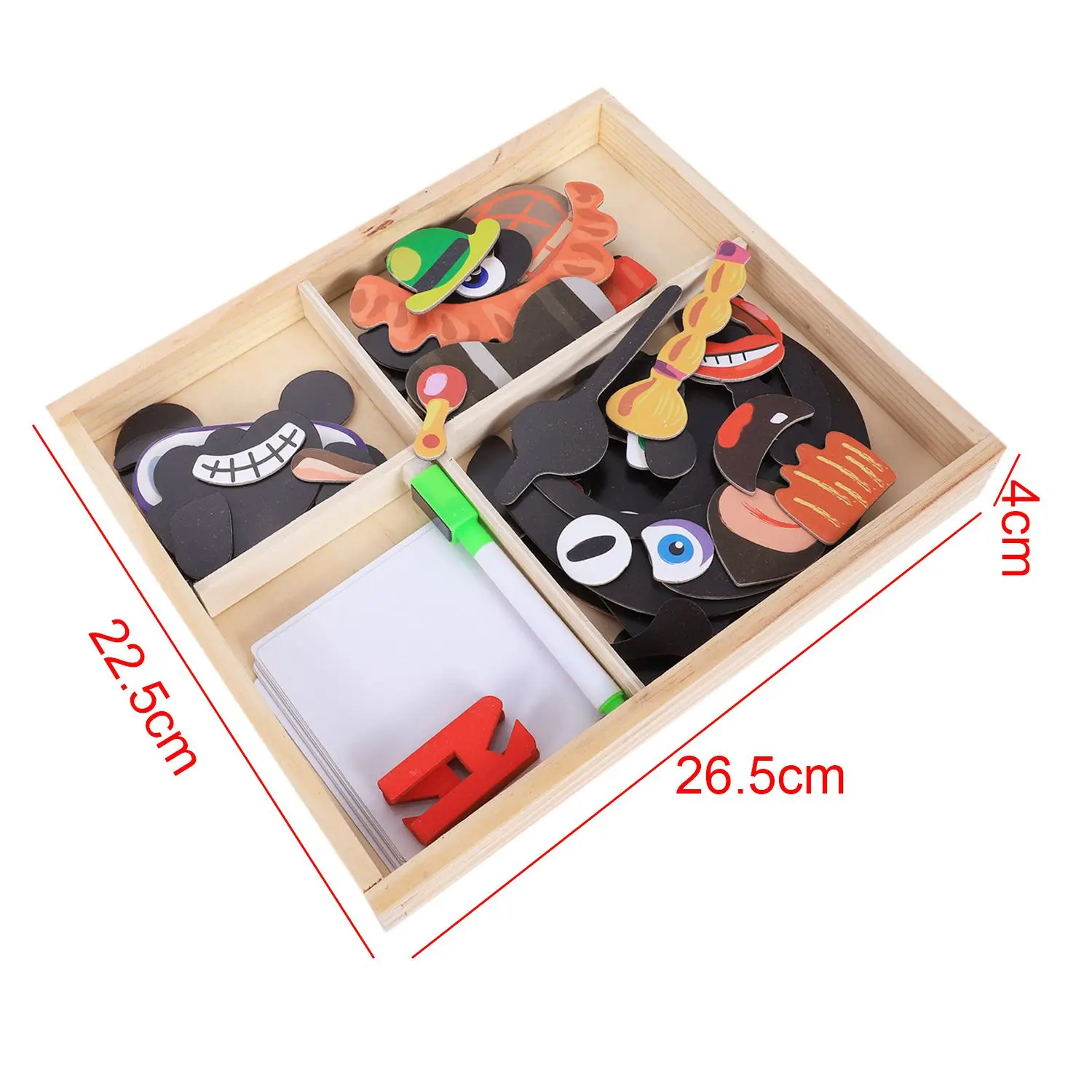 MWZ Магнитная забавная головоломка для детей, деревянная доска-головоломка, коробка для игр, Мультяшные Развивающие игрушки для рисования
