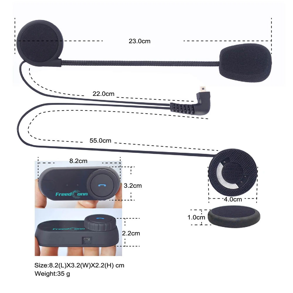 2 шт. Freedconn T-COM VB Bluetooth мотоциклетный шлем домофон BT переговорные гарнитуры с FM радио шлем наушники