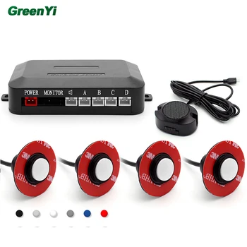 

GreenYi 13mm Flat Sensors Car Parking Sensor Assistance Auto Reverse Backup Radar Alarm System 6 Colors Adjustable Flat Sensors