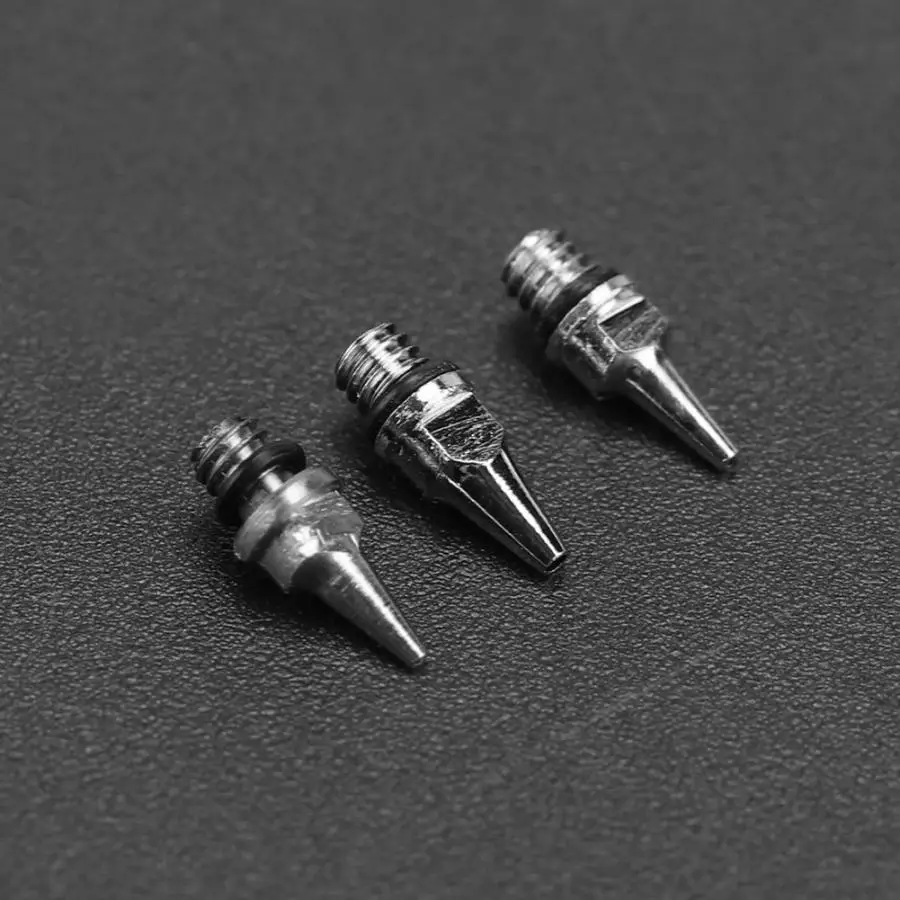 3Pcs 0.2mm 0.3mm 0.5mm Airbrush Nozzles and Needles Tips Replacement Accessory