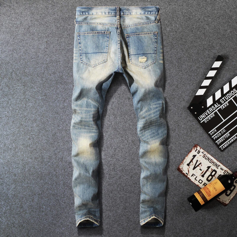 Japanese Style Fashion Men Jeans Retro Wash Ripped Jeans Embroidery Vintage Denim Pants hombre Streetwear Hip Hop Slim Jeans Men Japanese Style Fashion Men Jeans Retro Wash Ripped Jeans Embroidery Vintage Denim Pants hombre Streetwear Hip Hop Slim Jeans Men