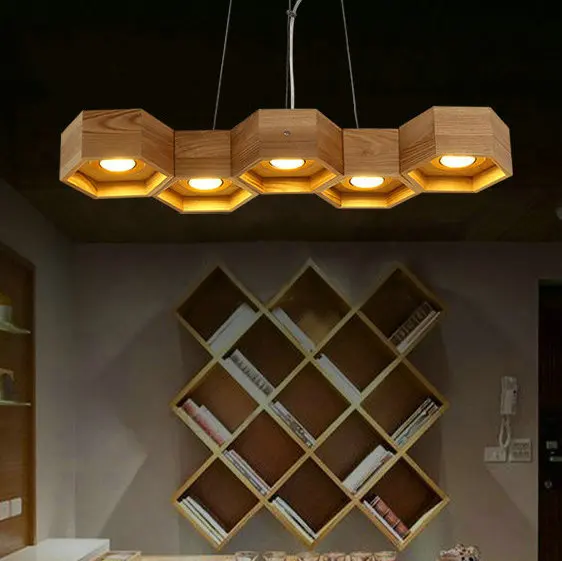 5 Light Wood Vintage Modern Pendant Chandelier Res De Led Pendant Chandelier Res De Led