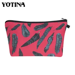 Yotina 3D перо печати косметичку Pattern Симпатичные косметические сумки для путешествий женские сумка женская обувь на застежке-молнии