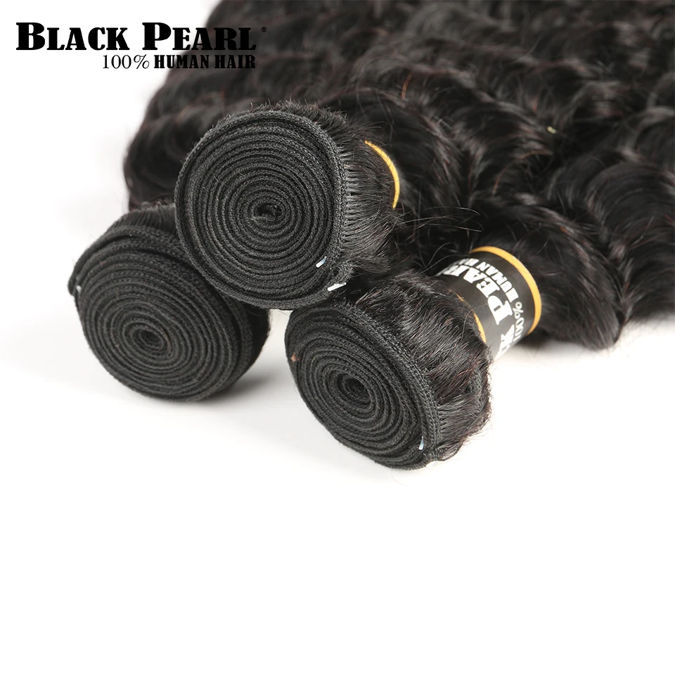 Black Pearl Deep Wave Brazilian Hair 3 Bundles Hair Weave Brazilian Human Hair Exensions Pre-Colored Non-remy Hair Black Pearl Deep Wave Brazilian Hair 3 Bundles Hair Weave Brazilian Human Hair Exensions Pre-Colored Non-remy Hair