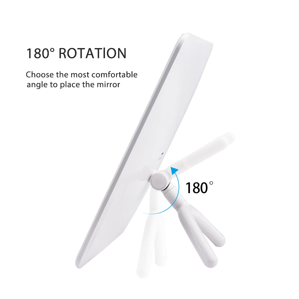 Sensível ao Toque Espelho de Maquiagem Suporte para Mesa Tela Graus Rotação Espelho Cosmético Carregador Usb Banheiro Quarto Viagem Led 180 5 maquiagem 180 graus rotação espelho cosmético carregador
