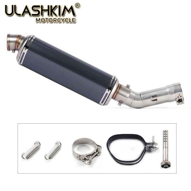 

Motorcycle Full System Muffler Escape Exhaust Middle Link Pipe Accessories Slip On For Yamaha Fazer FZ8 FZ8N FZ800 2010 to 2015