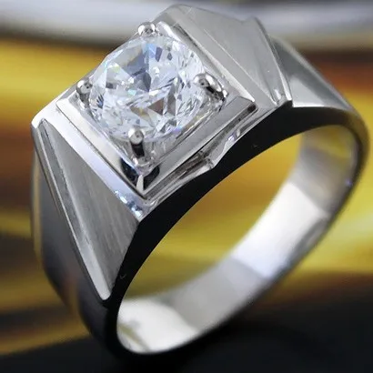 Wide Bands For Men Simple 925 Sterling Silver White Gold