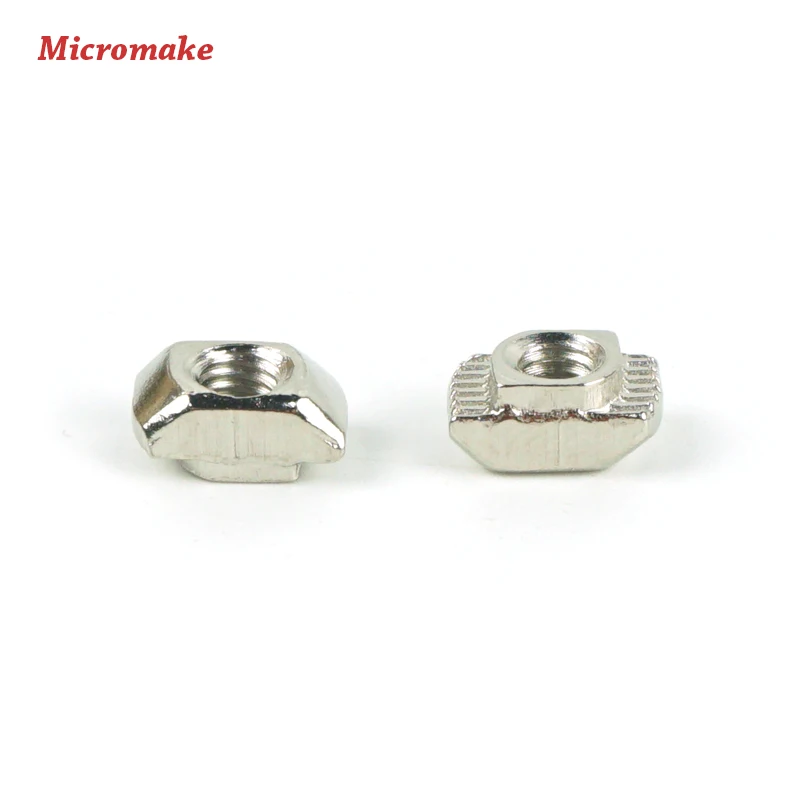 

Micromake 3D Printer Parts 10pcs/lot M3/M4 Carbon Steel T type Nuts Fastener Aluminum Connector For 2020 Industrial Profile