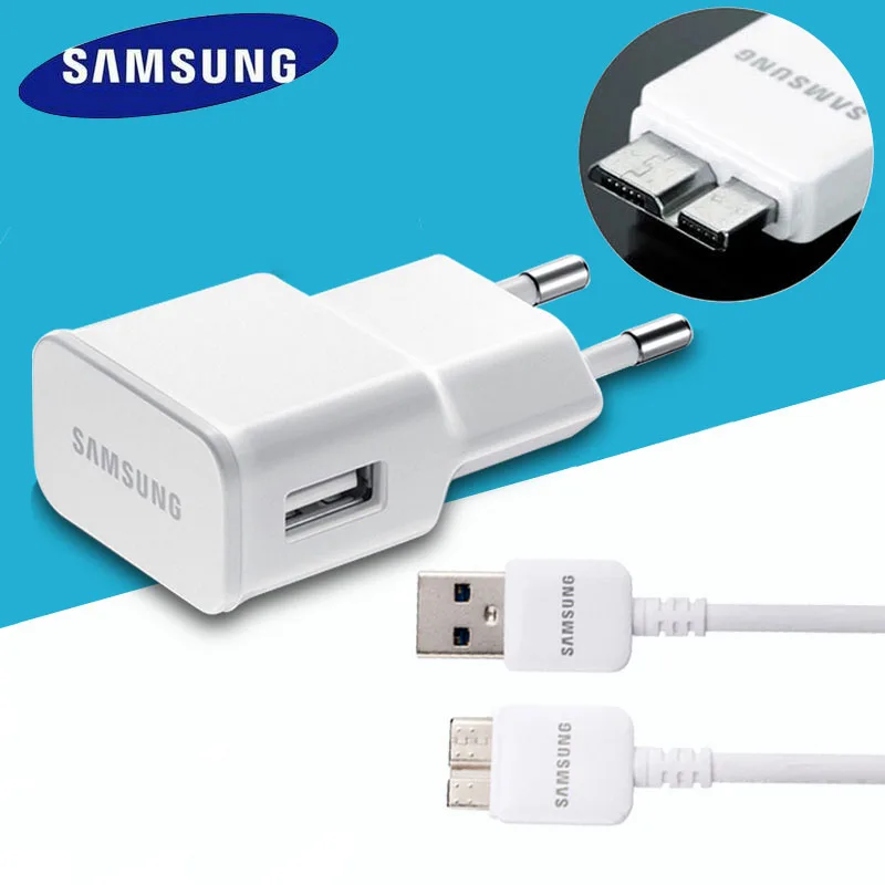 SAMSUNG Original 2A Wall Travel Charger + 1M USB Data Cable for Samsung