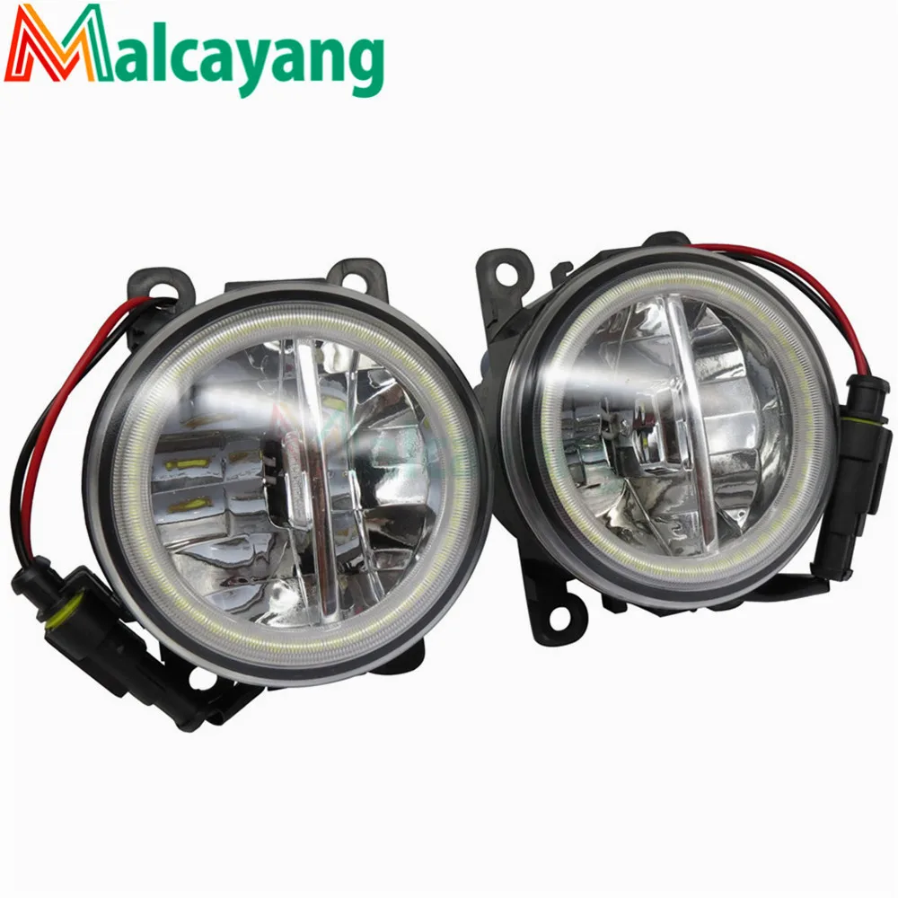 

Car DRL Daytime Running Light 90mm Round Fog Lights For Ford Explorer 2011-2013 High Brightness LED Fog Lamp Light Angel Eyes
