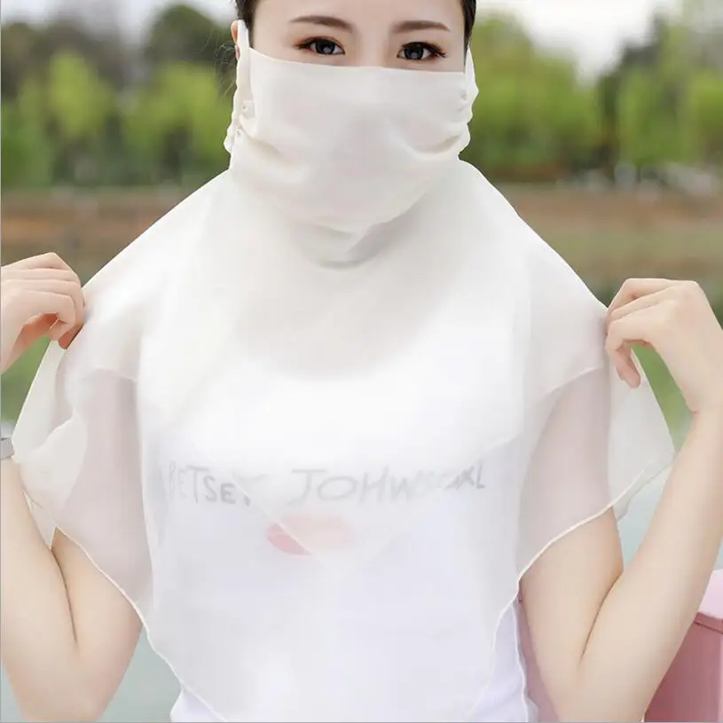 Новая летняя Весенняя дышащая женская маска для защиты лица от солнца, защита от пыли, маска для рта, шифоновые маски