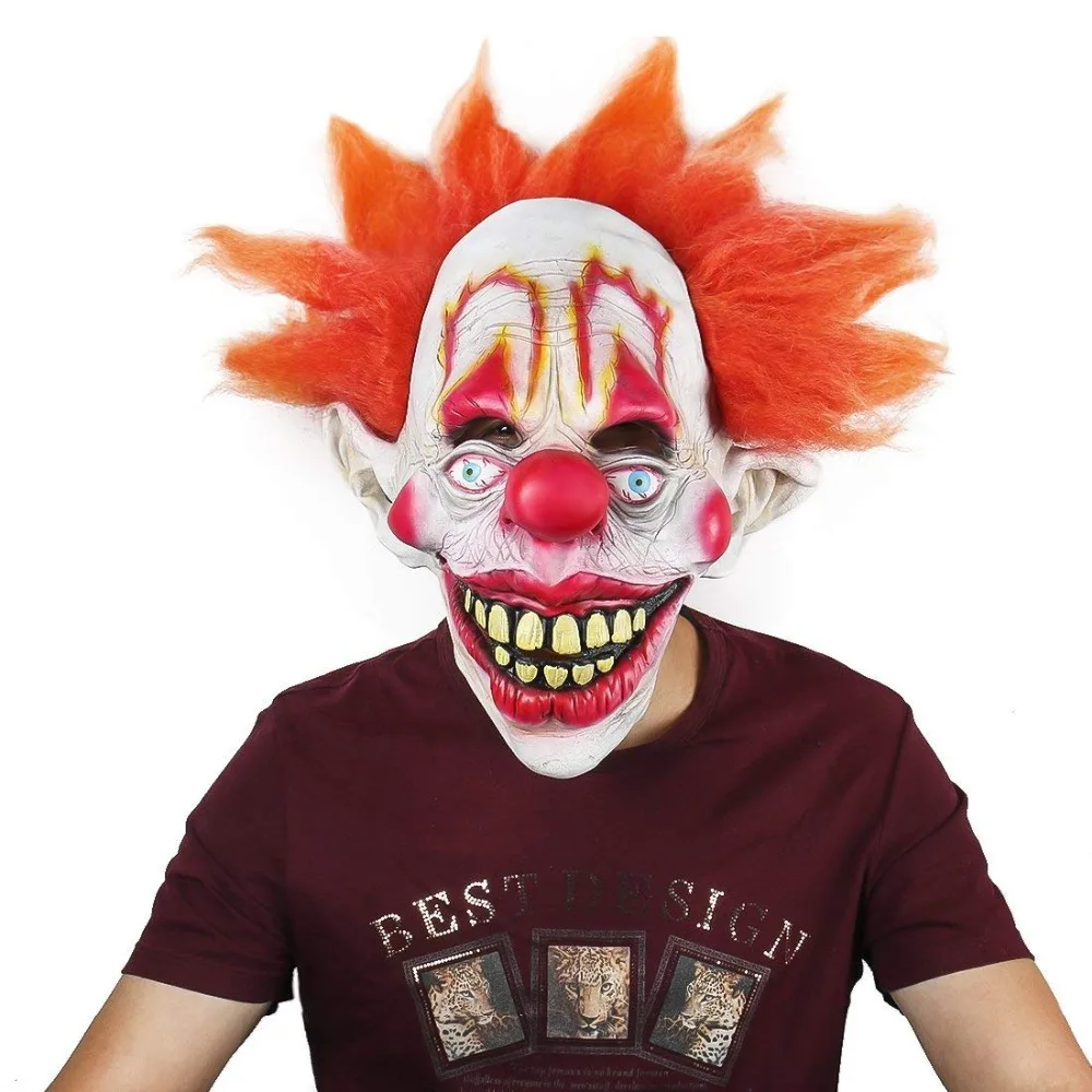 H&ampD Deluxe Novelty Clown Mask Circus Scary Killer Halloween Horror Latex Full Head Fancy Dress | Дом и сад