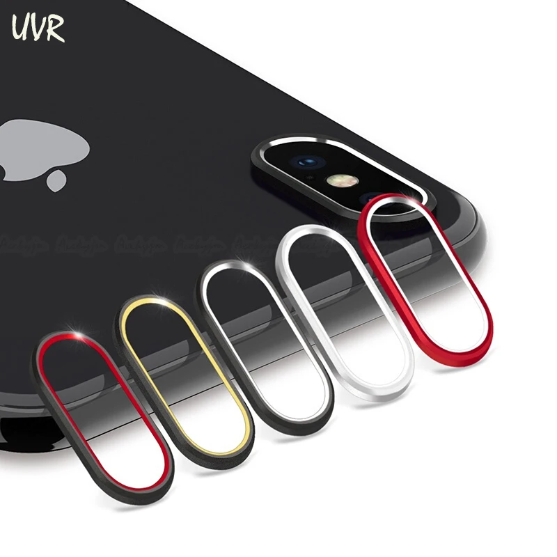 

UVR 2PCS For iPhone X 7 8 Plus Minimalist Metal Camera Lens Protector Case Cover Ring Bumper for iPhone X Lens Protection Ring