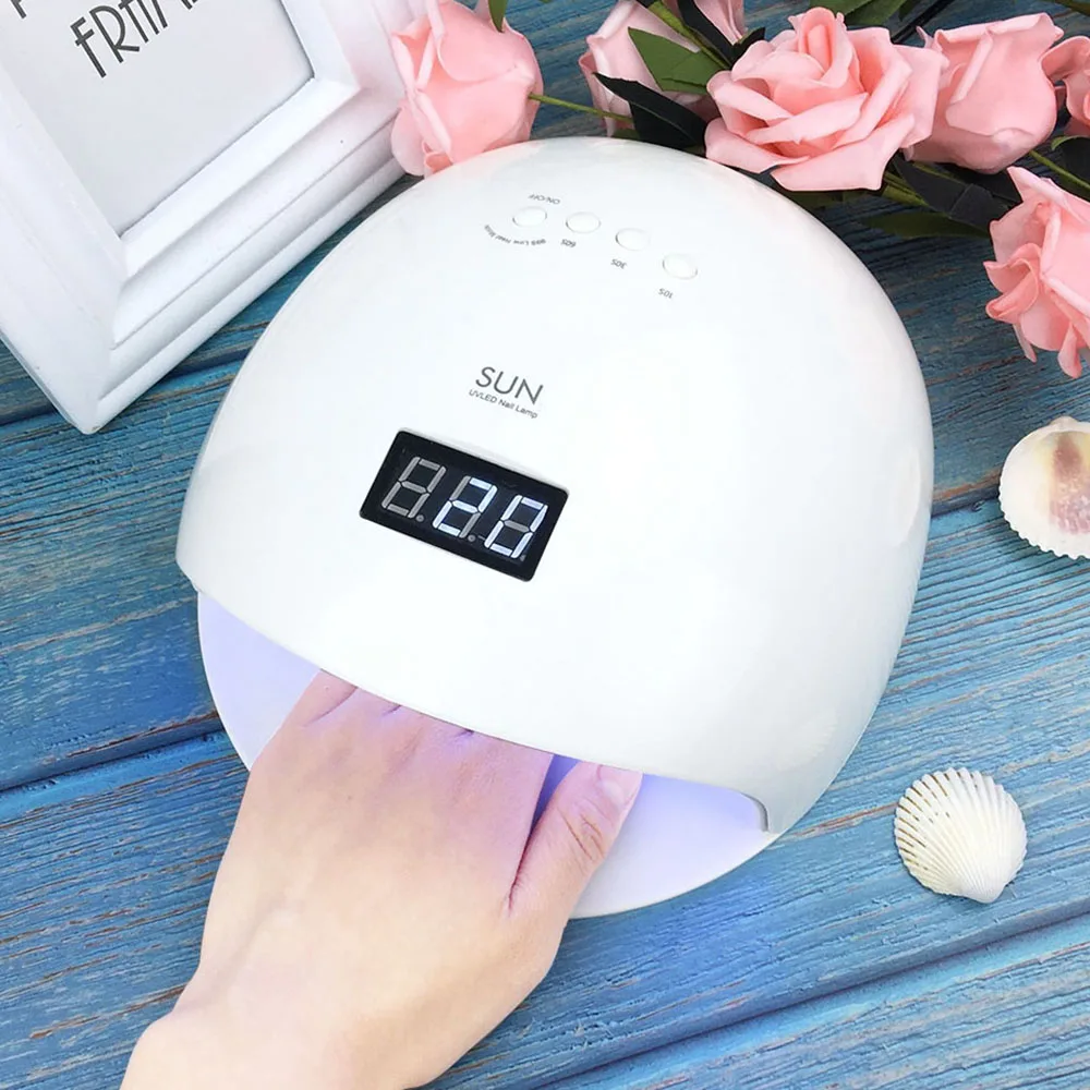 

sun 48W LED UV nail lamp light desiccant for UV gel LED gel nail machine infrared sensor intelligent timing display 24pcs