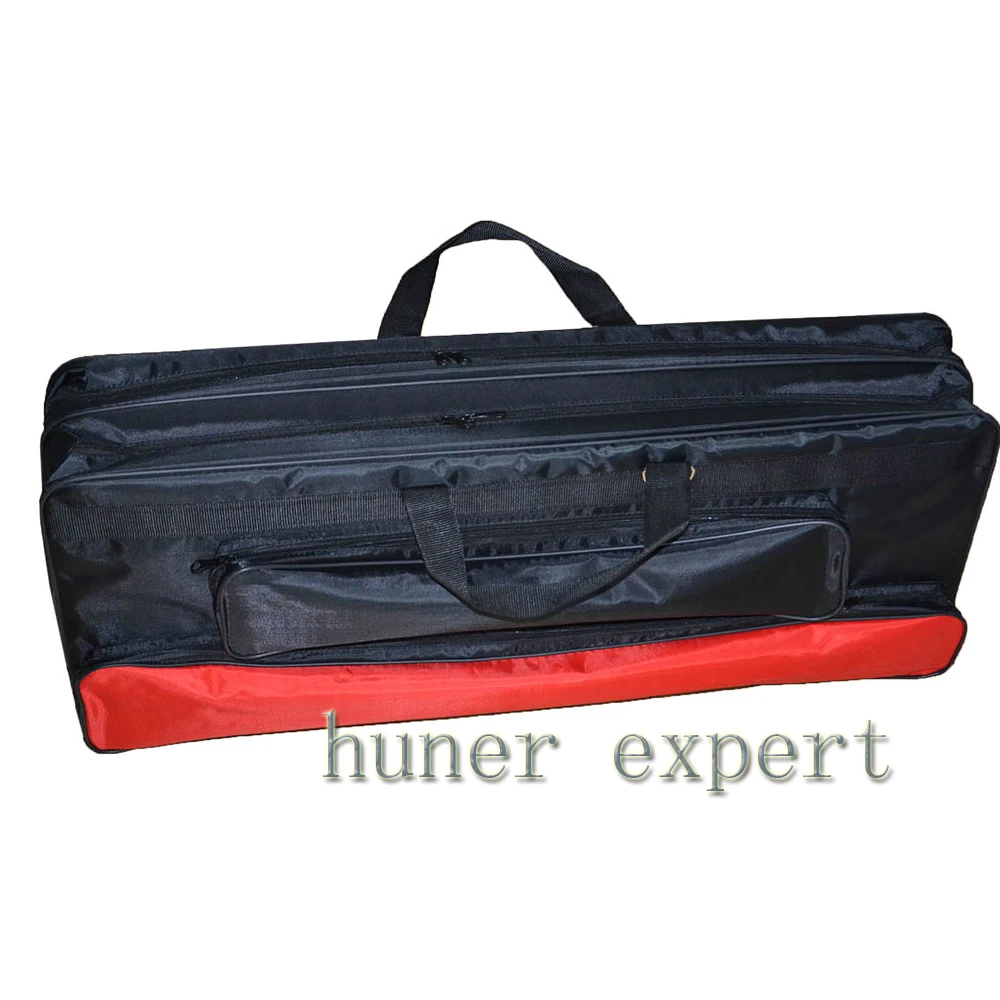 

A red oxford fabric archery hunting compound bow case 80cmx30cmx18cm with 2 organizational pounches