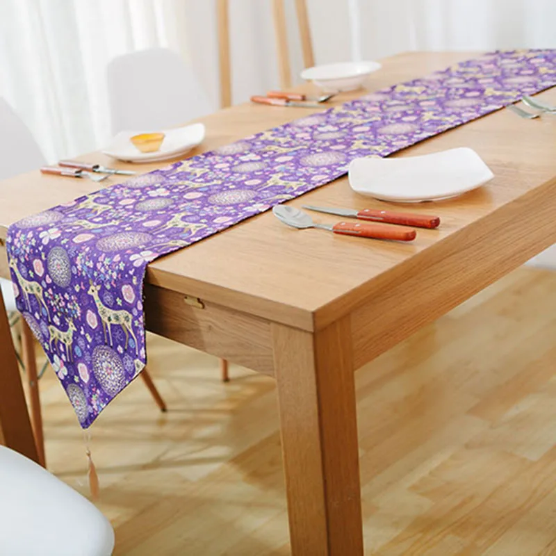 Korean pastoral Table runner deer small fresh table cloth runner tea