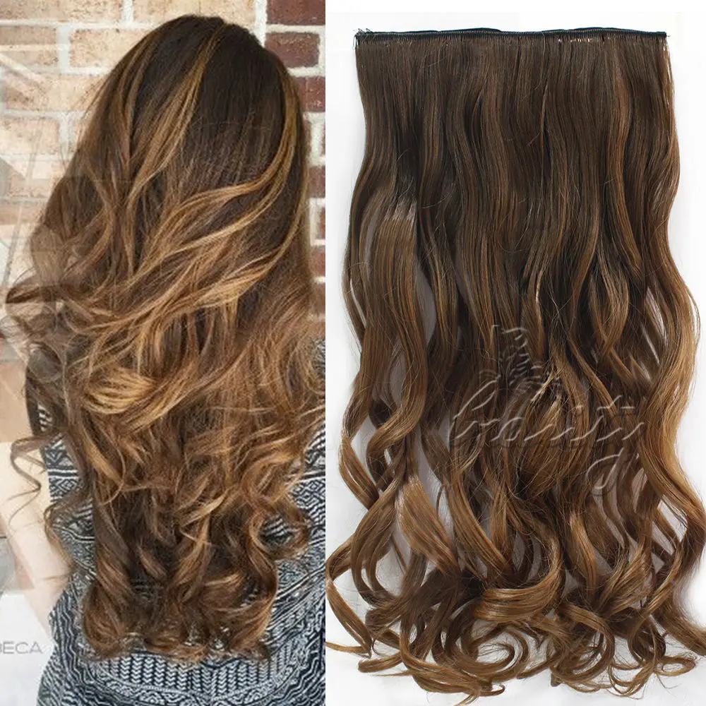Clip In Hair Extensions 24" 60cm Long Curly Wavy Style Hairpieces