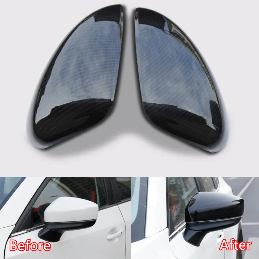 YAQUICKA Car font b Exterior b font Side Rearview Mirror Cover Trim Styling Fit For Mazda