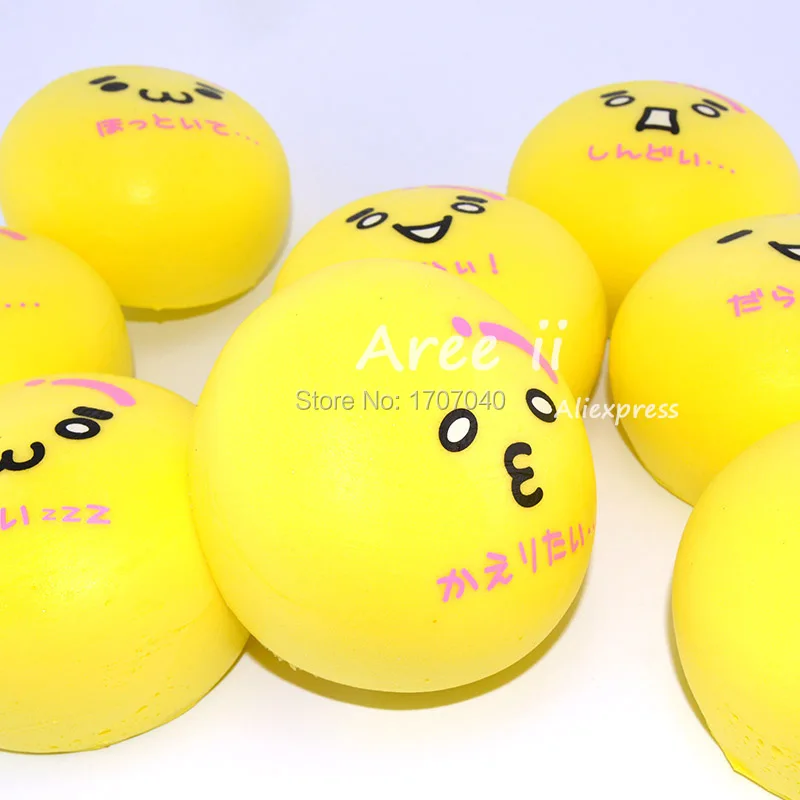 Новинка 10 см мягкий булочка Kaomoji jumbo желтый японский хлеб с движением