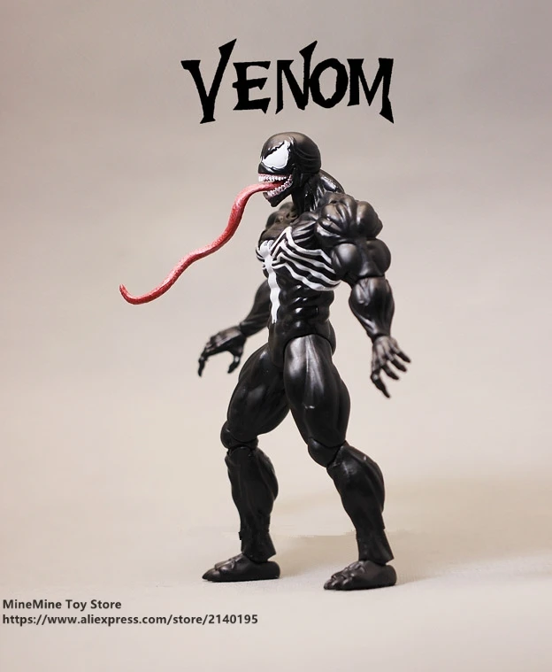 

ZXZ Marvel Original 18cm Venom from Spider Man PVC mini doll Anime Action Figure Collectible Toy model for children