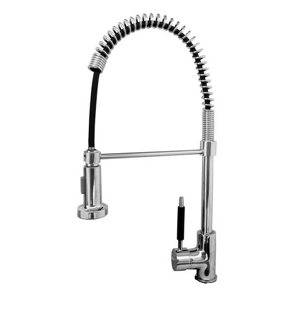 Polished Chrome Brass Single Handle Swivel Pull Out Spray Spout Kitchen Faucet Mixer Taps asf077