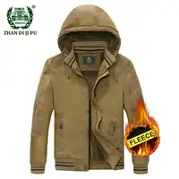 2018 Plus size M-5XL men's winter thicken hooded army green coat man casual brand 100% cotton afs jeep khaki fleece jacket coats