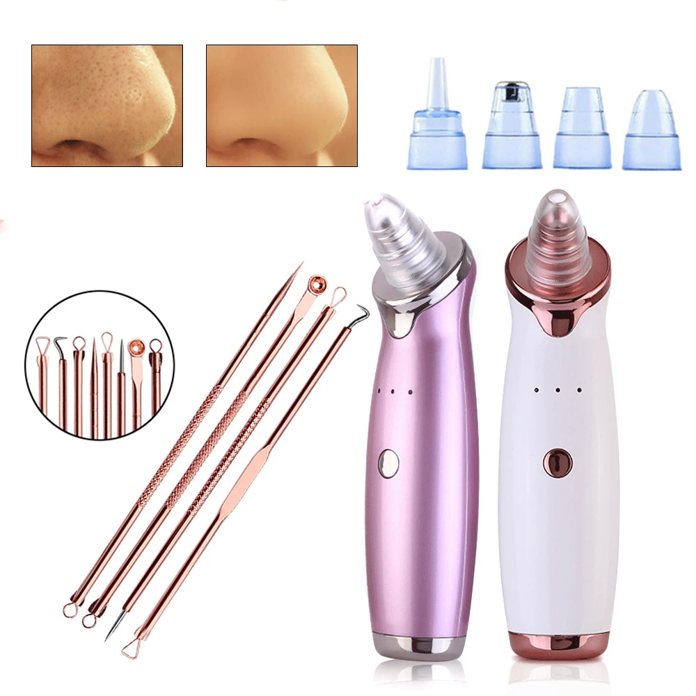 

Blackhead Skin Care Face Deep Pore Acne blackhead remover 4pcs/set Blackhead Extractor Tool Vacuum Suction Facial Beauty Tool