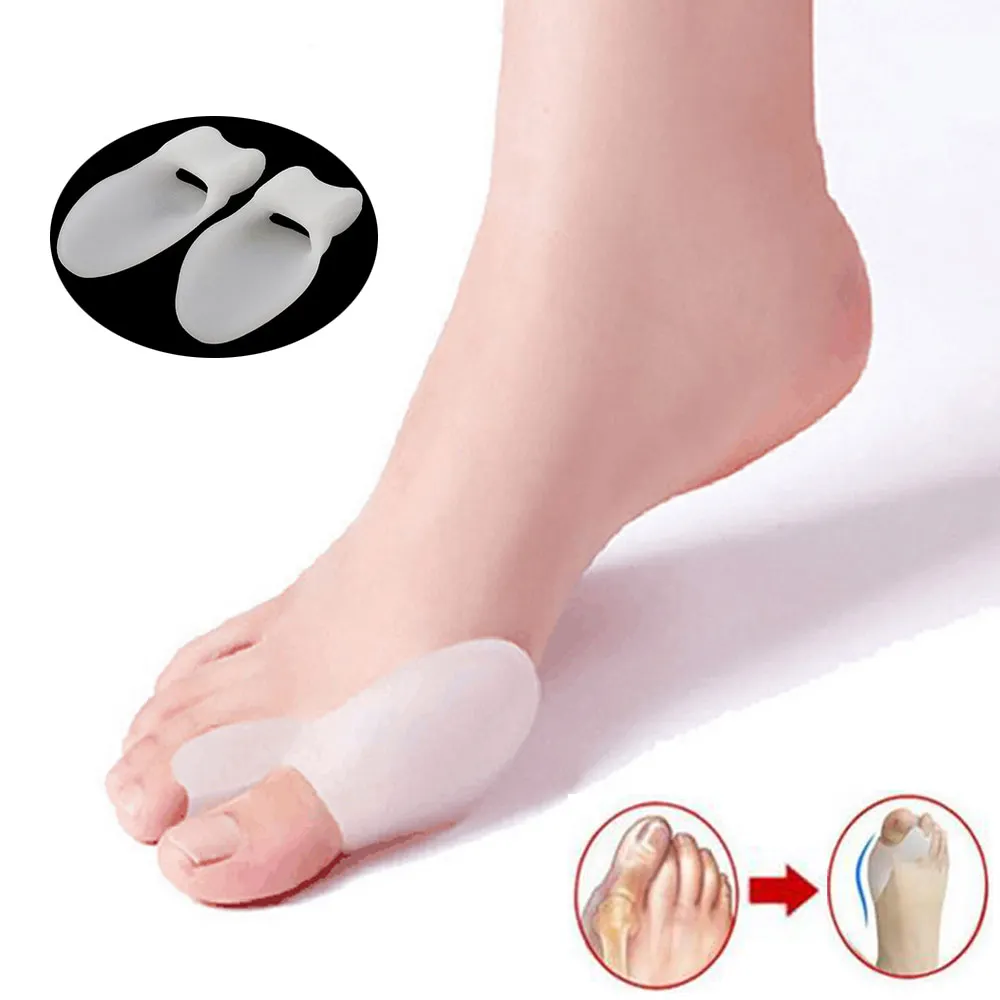 

1 Pair=2 Pcs Silicone Gel Bunion Splint Big Toe Separator Overlapping Spreader Protection Corrector Hallux Valgus Foot Massager