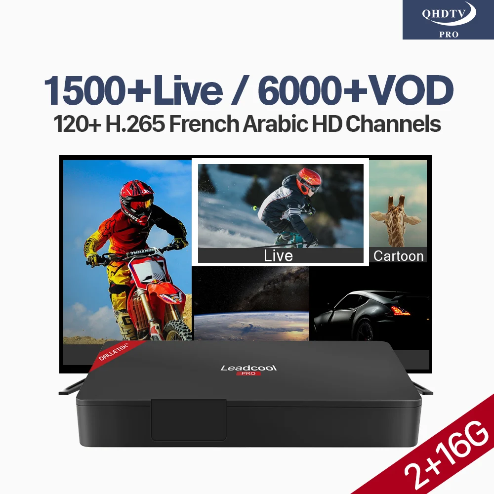 

H.265 Decoder Channels Leadcool Pro Android France Arabic IPTV Box TV Receiver S905X Germany IPTV Set Top Box Tunisa IP TV