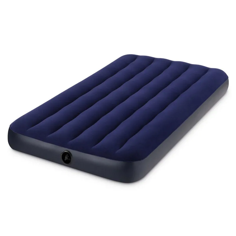 

INTEX 68950 76*191*22CM Striped Flocking Single Air Mattress Air Bed Camping Mat Beach Mat With Electric Pump