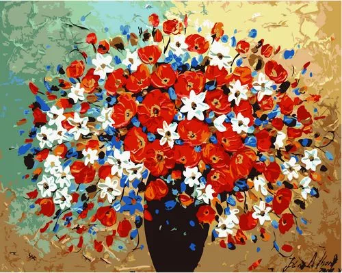 Ручная роспись маслом холст, цветы на стуле, живопись по номерам цветы, мексиканское украшение - Цвет: GX195