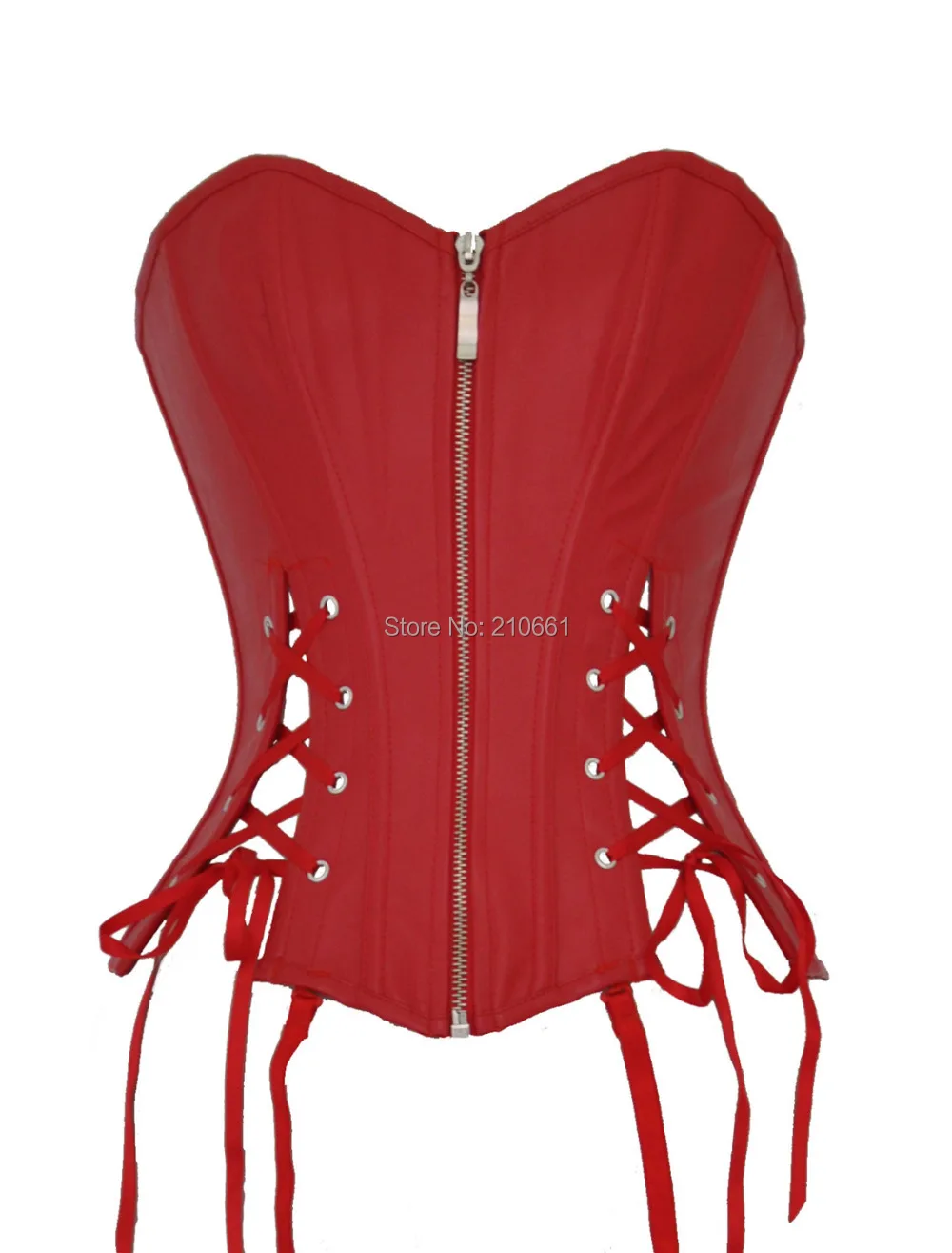 new sweet plastic boning red color lace up back corset top bustier k26