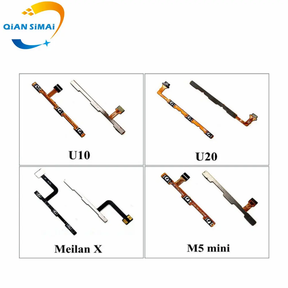 

QiAN SiMAi 1PCS New Volume & power on/off Button switch flex cable For Meizu U10 U20 X M5Mini M5 Mini Phone