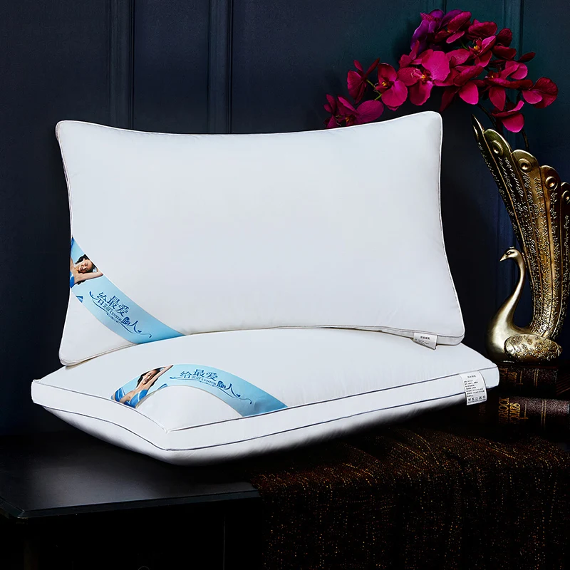Роскошная подушка для отеля, размер 48x74 см хлопок, подушка для постельного белья, наполнитель микрофибры, спальное постельное белье, подушка для кровати