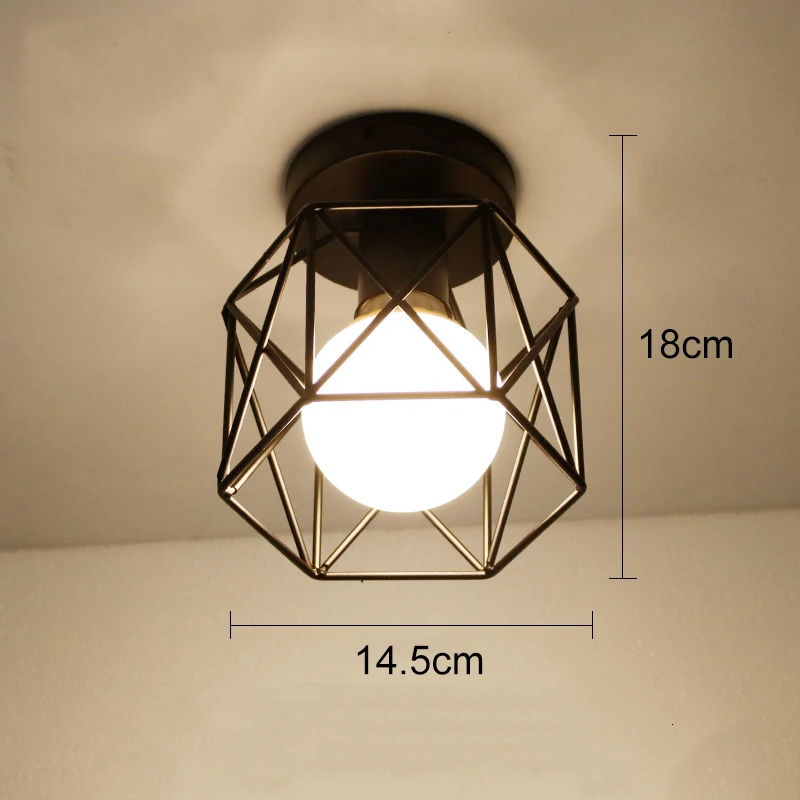Светодиодный потолочный светильник, современный плафон, домашнее освещение, для гостиной, винтажная клетка, потолочный светильник, Lampara Techo, подвесной светильник E27 - Цвет корпуса: 18 no bulb