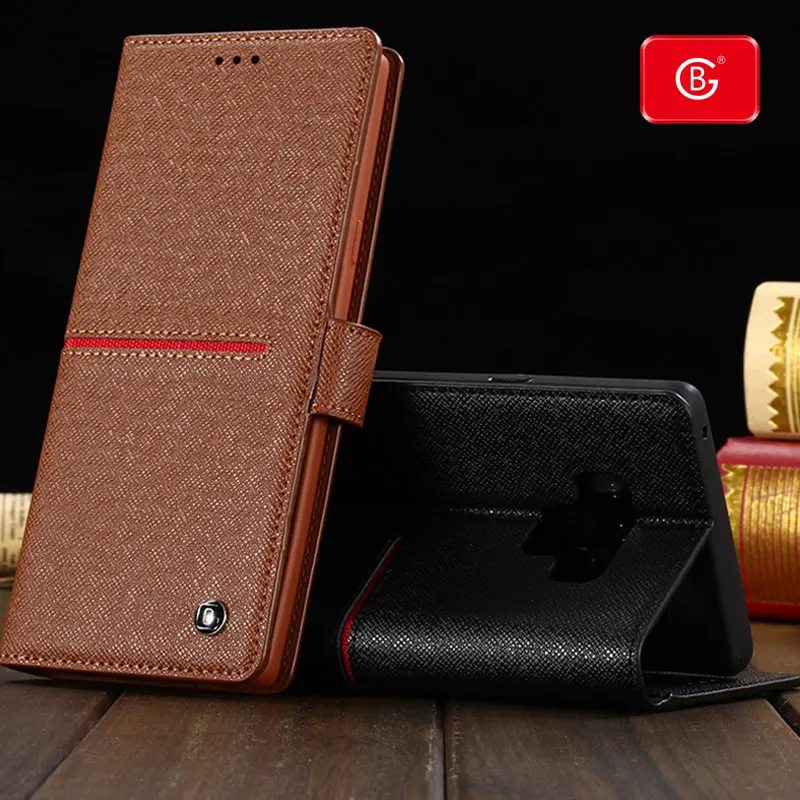 

Brand Original Genuine Leather Wallet Case For New Samsung Galaxy Note9 Phone Shockproof Full Protective Back Flip Cover Cases