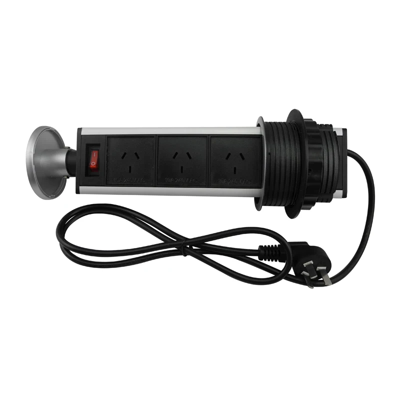 New design 3 AU Power Socket + 1 Switch Pop Up Power Kitchen Socket