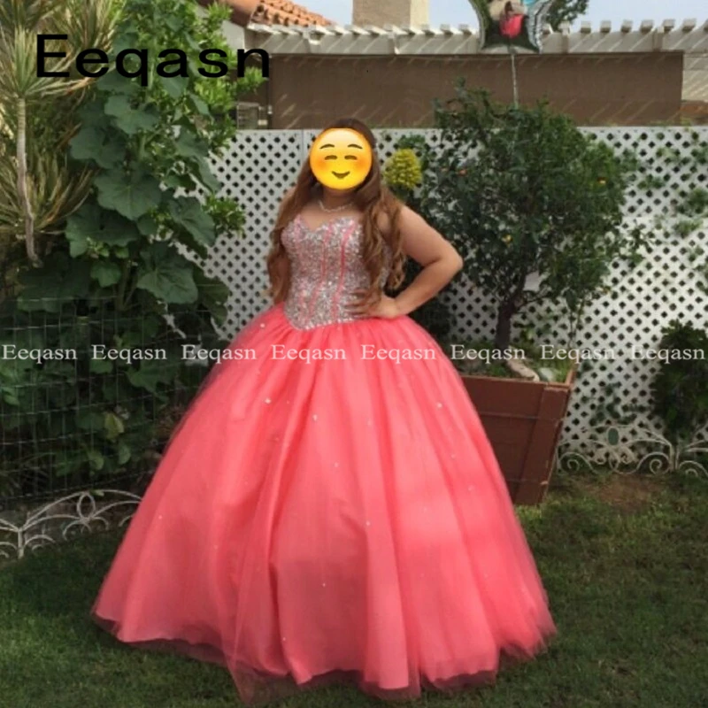 140 (1)coral pink quinceanera dresses