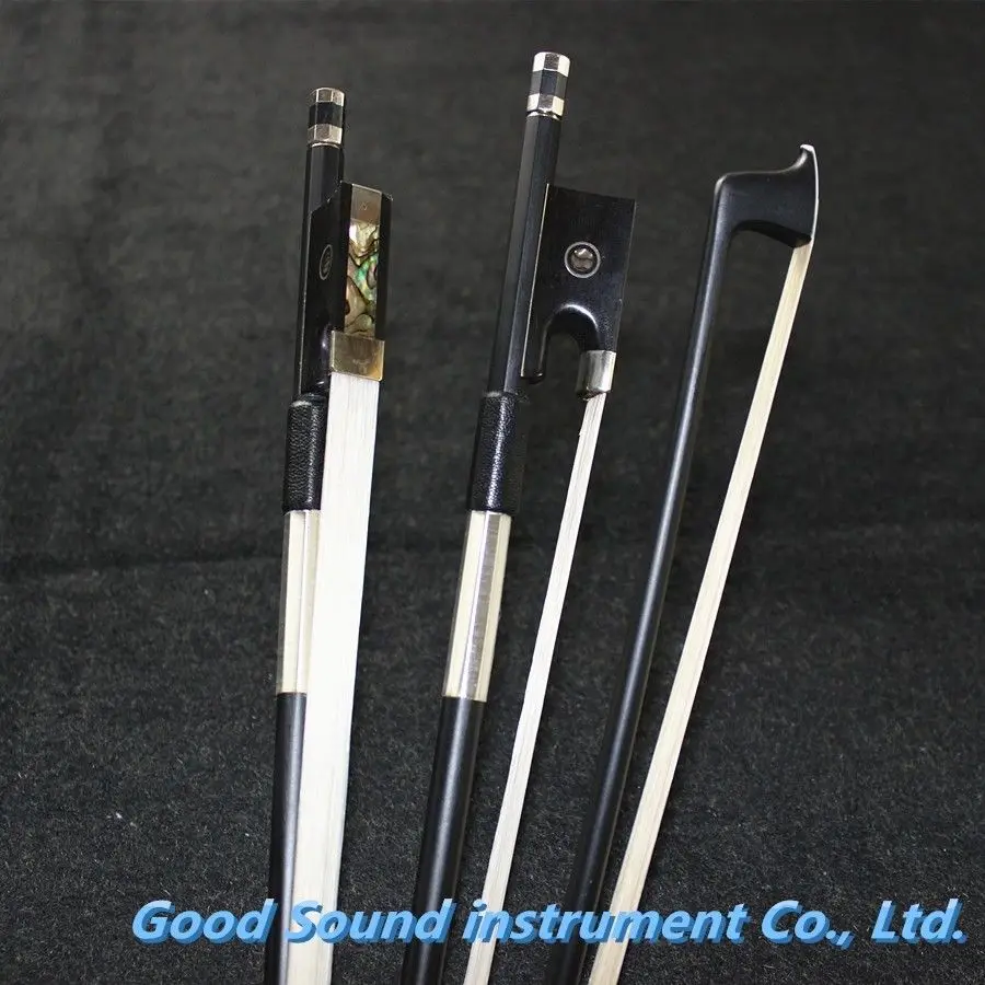 

1 pcs New violin bows 4/4 full size black Carbon fiber white horse hair