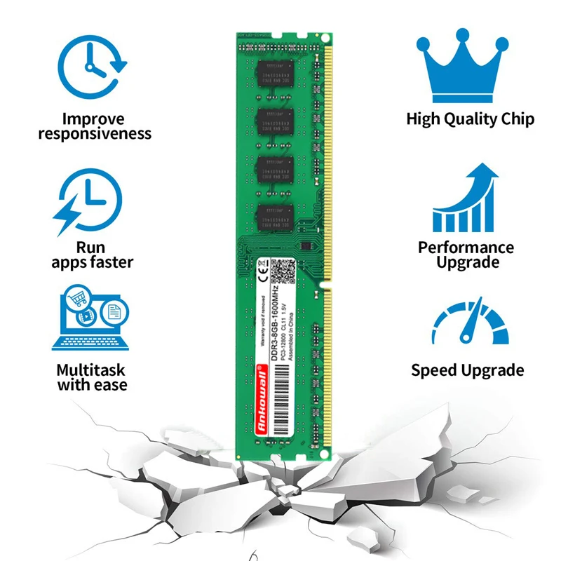 ANKOWALL DDR3 4GB ram 1333MHz 1600MHz настольная память для Intel DIMM 240Pin 1,5 V CL9 NON-ECC