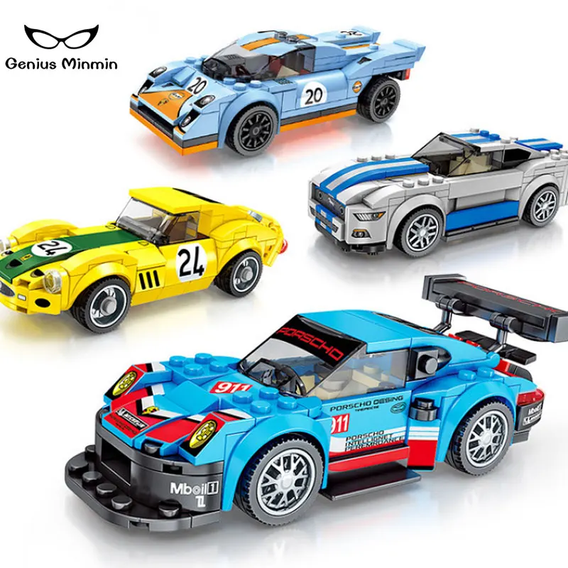

Car mobilization series racing happy toy small particles compatible with legoeing friends building blocks toys for childre