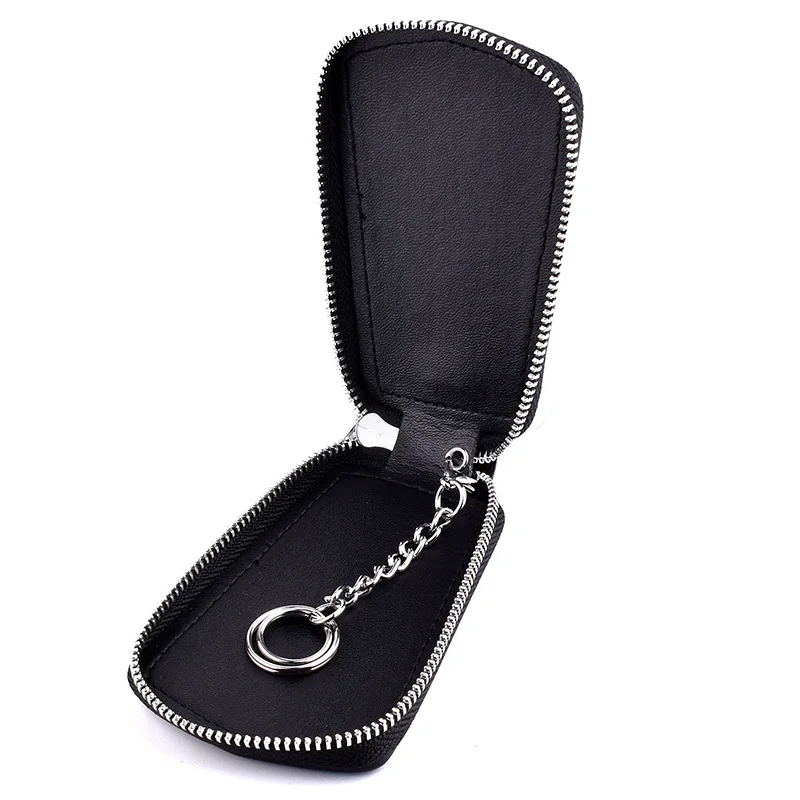 WINLIGTURE Genuine Leather Car Key Holder Bag Wallet Men Keychain Key Ring Case Women Keychain Pouch 588