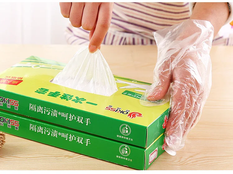 Vanzlife бытовые одноразовые пластиковые прозрачные перчатки, съемные кухонные перчатки для выпечки в коробке, для здоровья, толстые пищевые пленочные перчатки