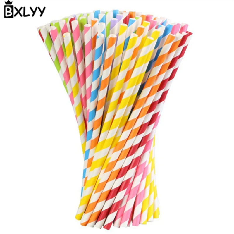 BXLYY новые цветные бумажные соломинки экологически чистые разлагаемые сделай сам