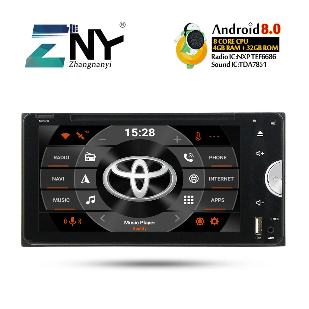 4 Гб+ 64 Гб 6,9" Android 9,0 автомобильный стерео gps DSP для Toyota Corolla Camry RAV4 Highlander Land Cruiser Fortuner Innova Vitz Hilux - Цвет: KD-6953