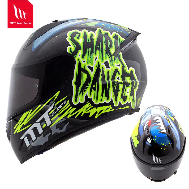 

MT Motorcycle Full Face Scooter Helmet Crash Motorbike Moped Winter Shark Image DOT ECE Approved Motocross capacete casco moto