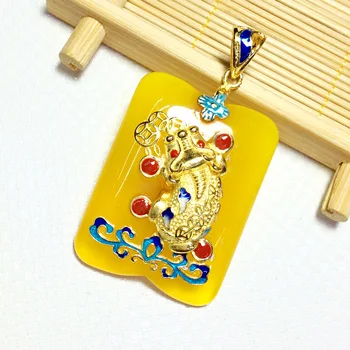 

[S925] longnice silver inlaid natural Cloisonne pendant ornaments pulp Shaolan dance