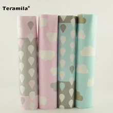 Teramila 4 ピース/ロット 40 センチメートル * 50 センチメートルブルーピンク綿生地ホームテキスタイル寝具キルティングティッシュパッチワーククッション生地 Aquare(China)